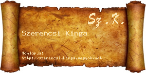 Szerencsi Kinga névjegykártya