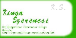 kinga szerencsi business card